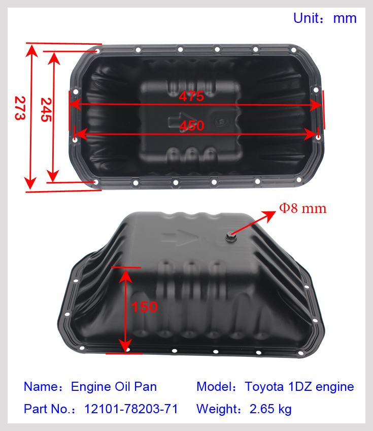 Toyota 1DZ oil pan